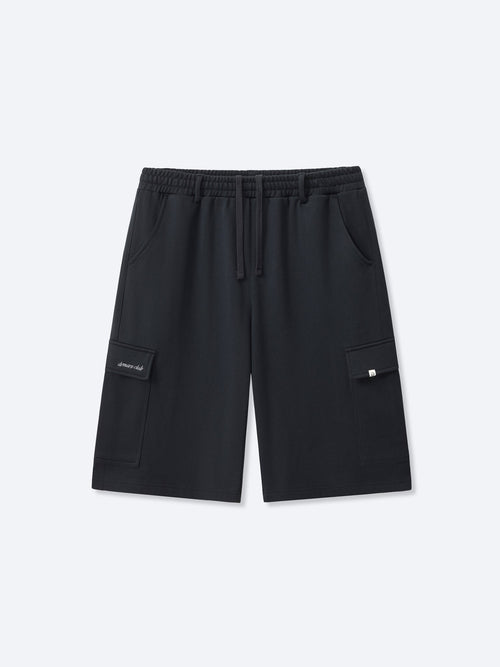 CARGO SWEAT SHORTS - BLACK