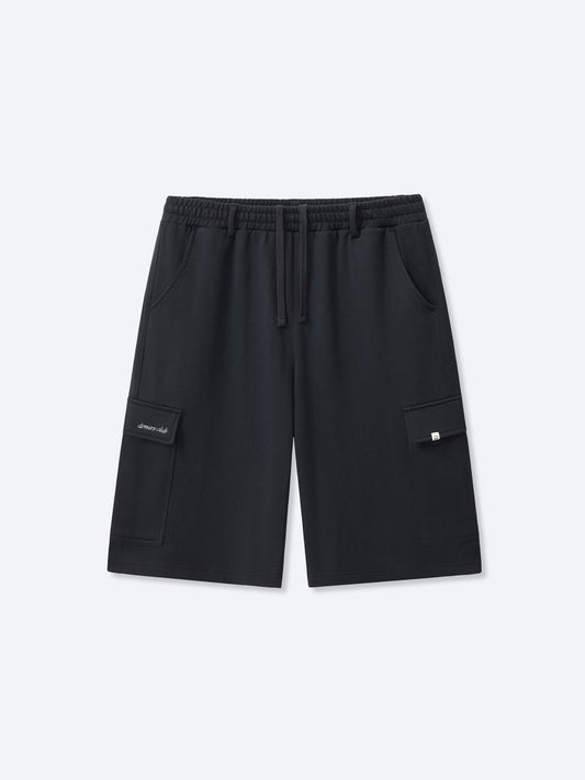 CARGO SWEAT SHORTS - BLACK