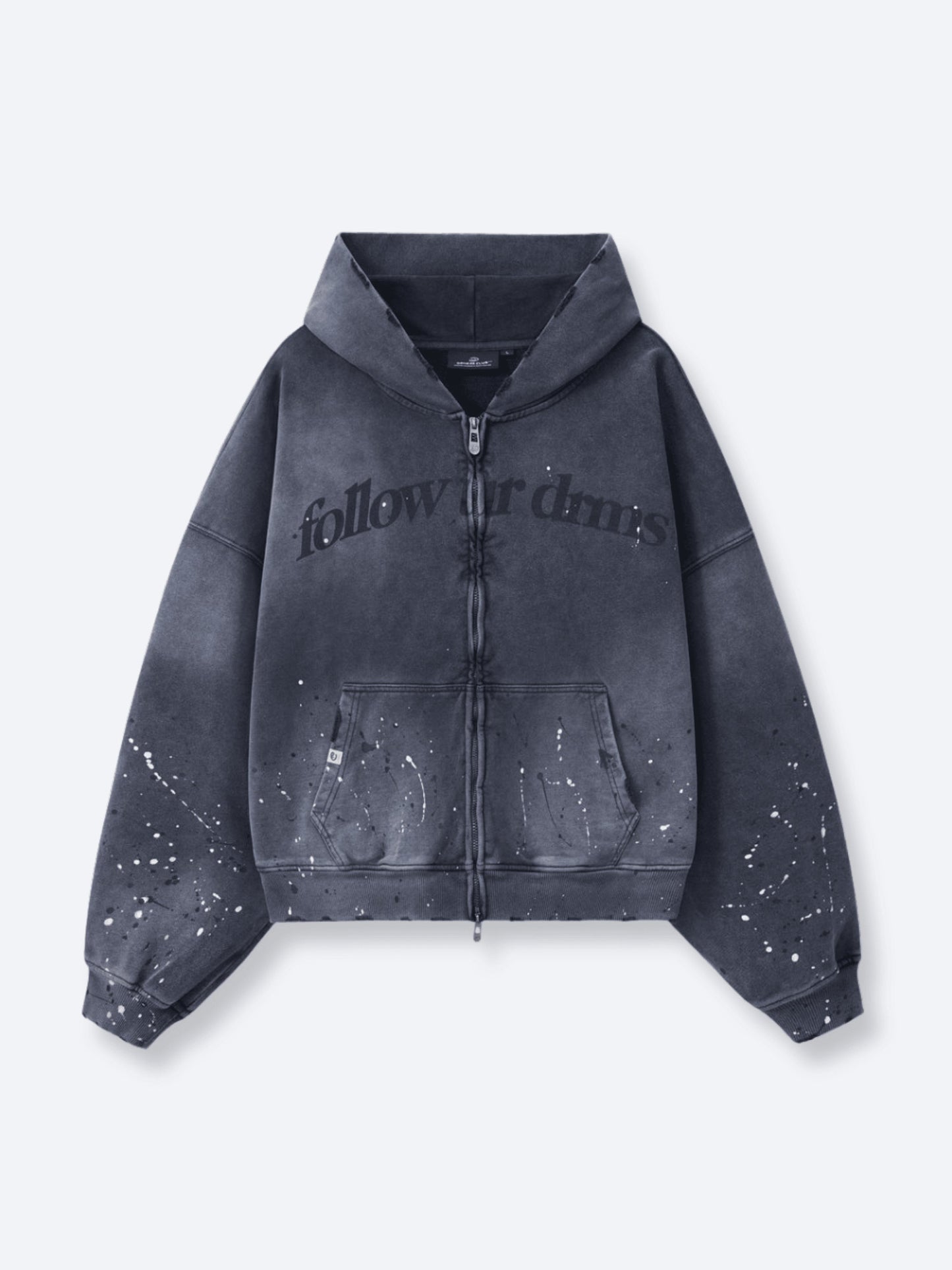 FOLLOW UR DRMS ZIP UP - CHARRED GREY