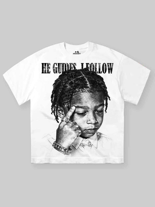 NOISSEY He Guides I Follow Child Prodigy Art Oversized T-Shirt