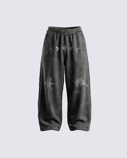 KIIKIO Oversized Stacked Sweatpants Wide-Leg Loungewear