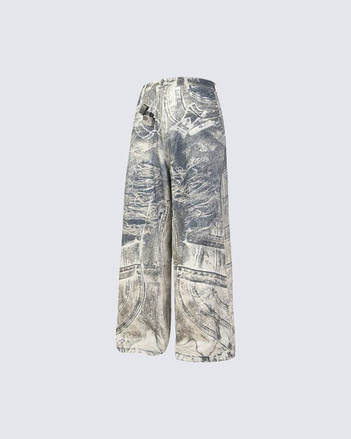 Vintage Washed Denim Pants