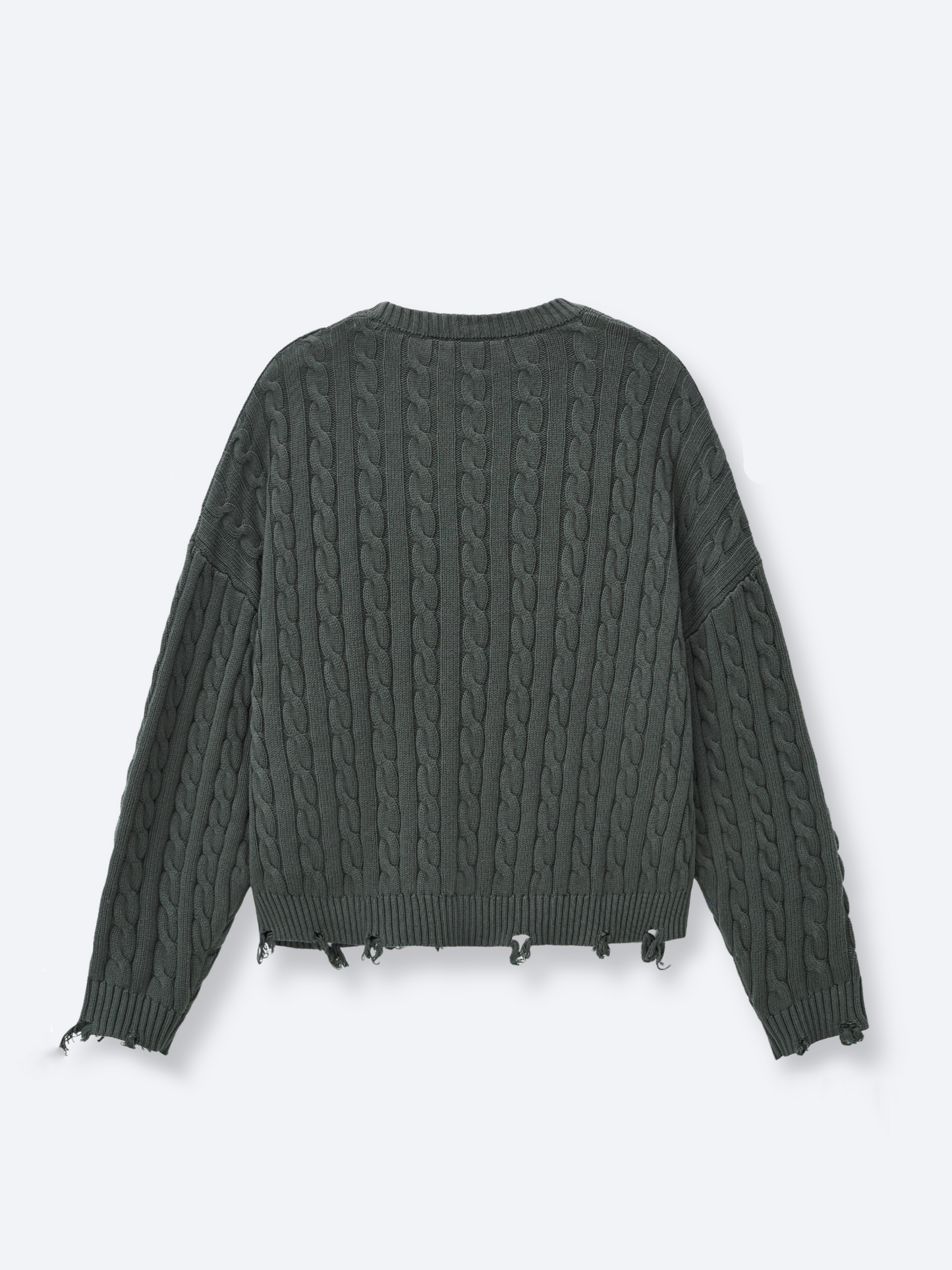 CABLE KNIT SWEATER - GREEN