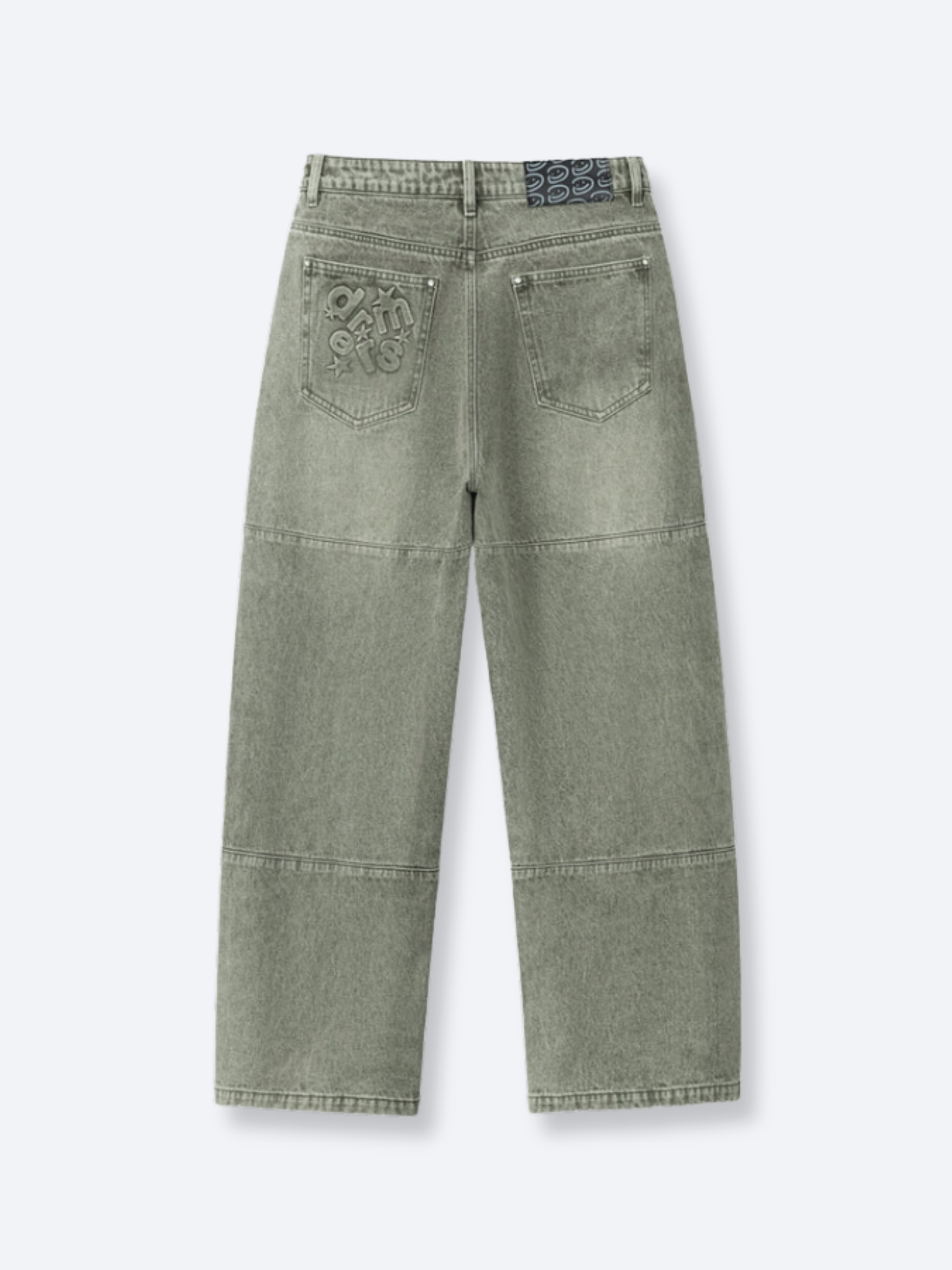 PANEL DENIM JEANS - WASHED GREEN