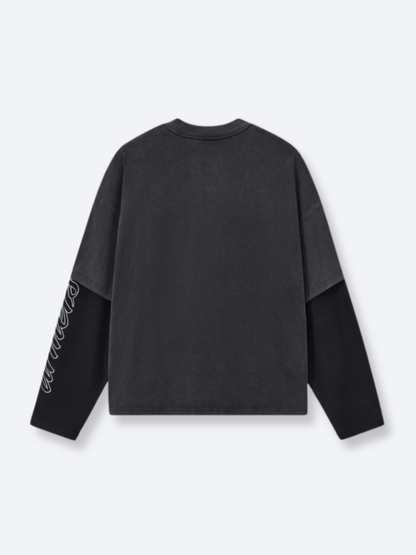 POLARIS LAYERED TEE - VINTAGE BLACK