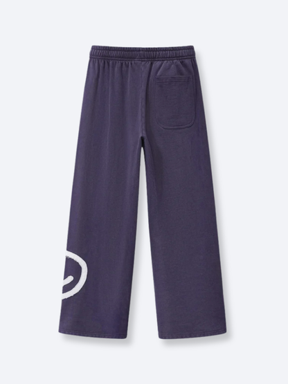 SMILEY PATCH SWEATPANTS - MIDNIGHT LAVENDER