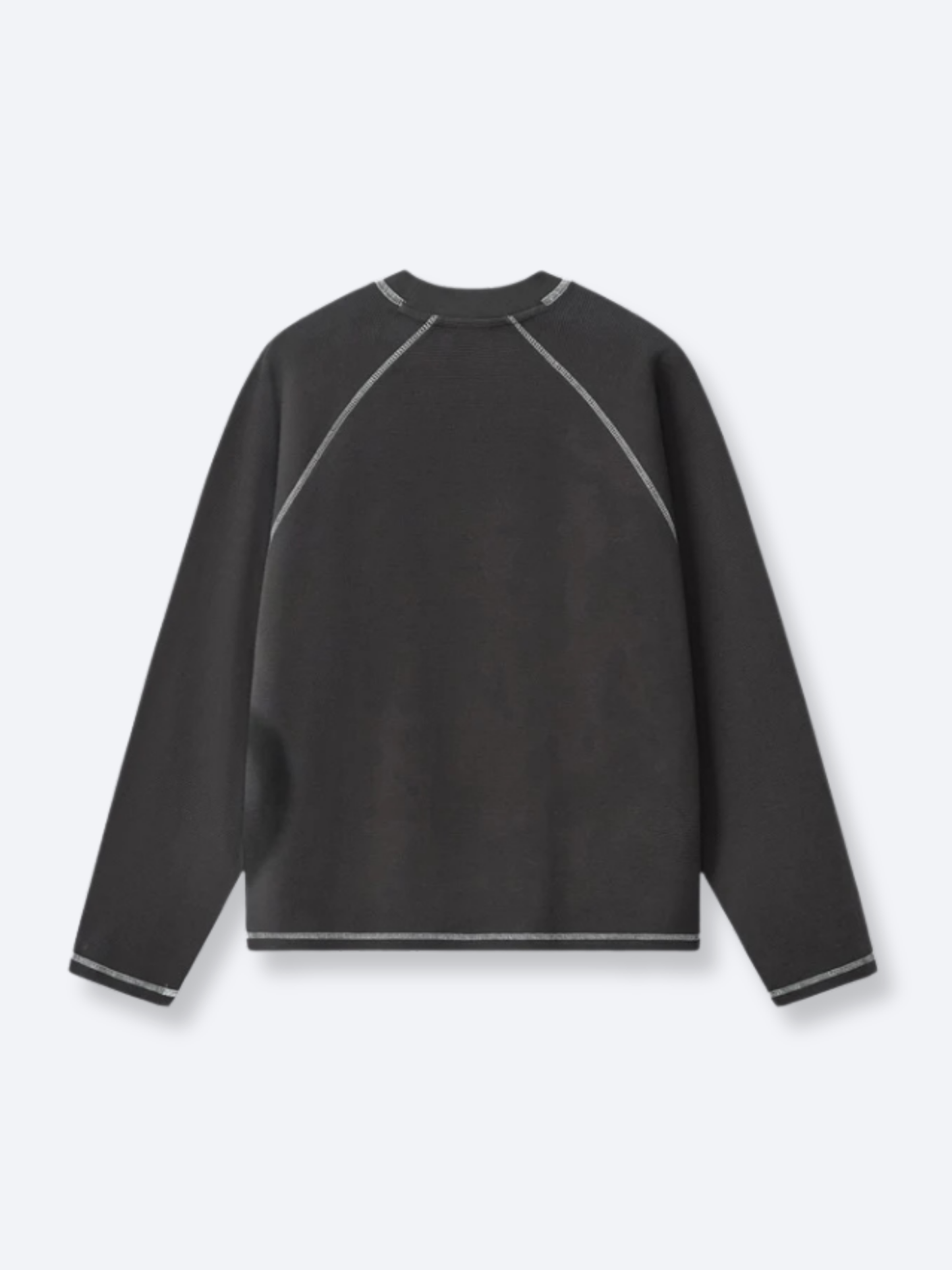 SMILEY WAFFLE LONG SLEEVE TEE - MIDNIGHT CHARCOAL