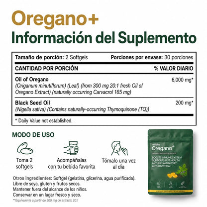 Orégano+ - Defensa diaria del intestino y del sistema inmunitario
